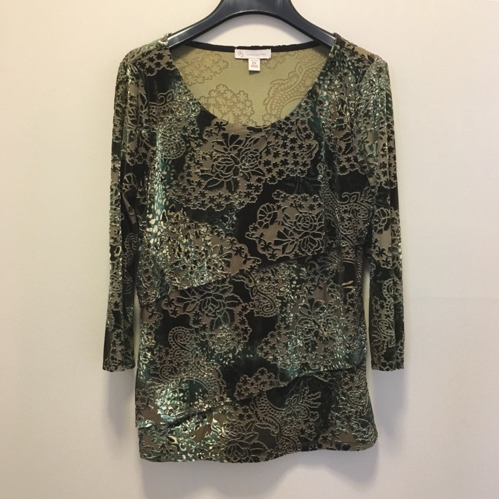 🥓 3 for $15! Dress Barn Velvet Burnout Top